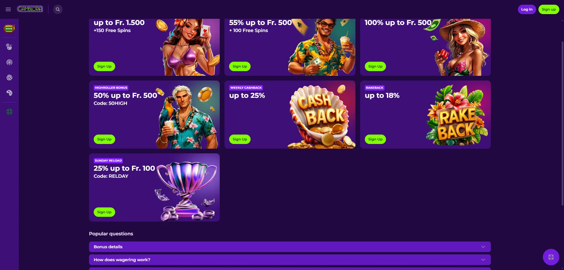 Gambloria Casino Bonus ohne Einzahlung &ndash; 100 Freispiele mit Code JOHNFREESPINS