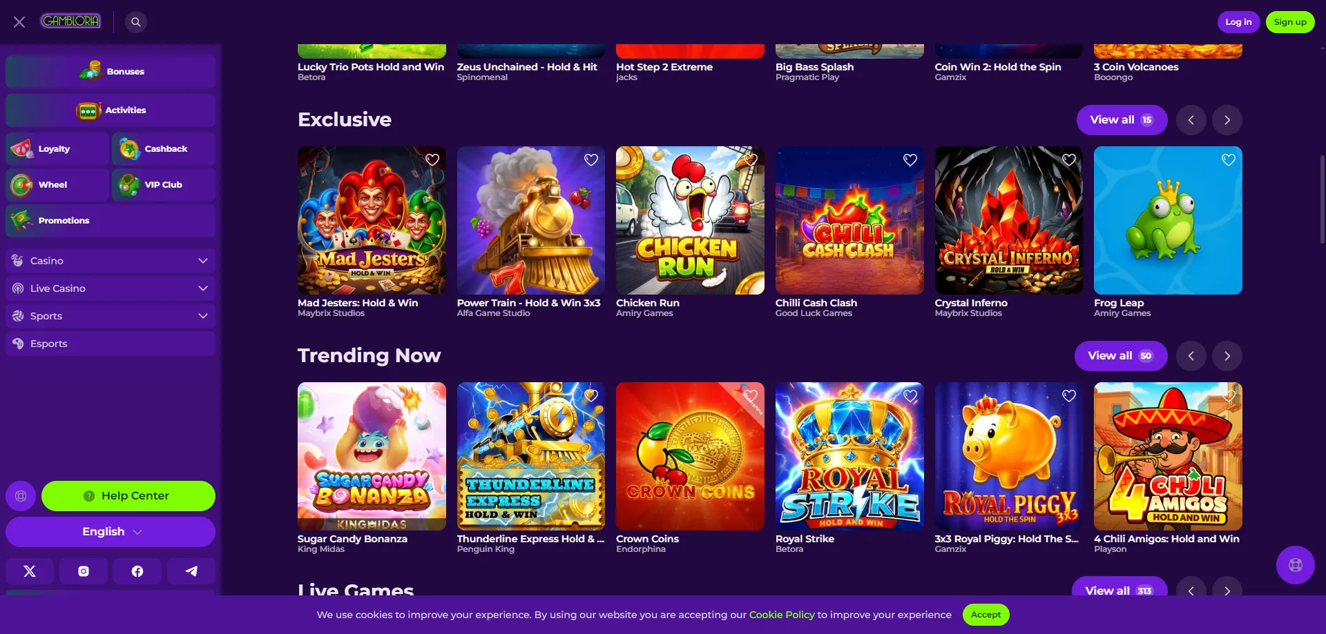 Gambloria Casino Slots und Live-Spiele &ndash; Top-Titel in der Spiellobby