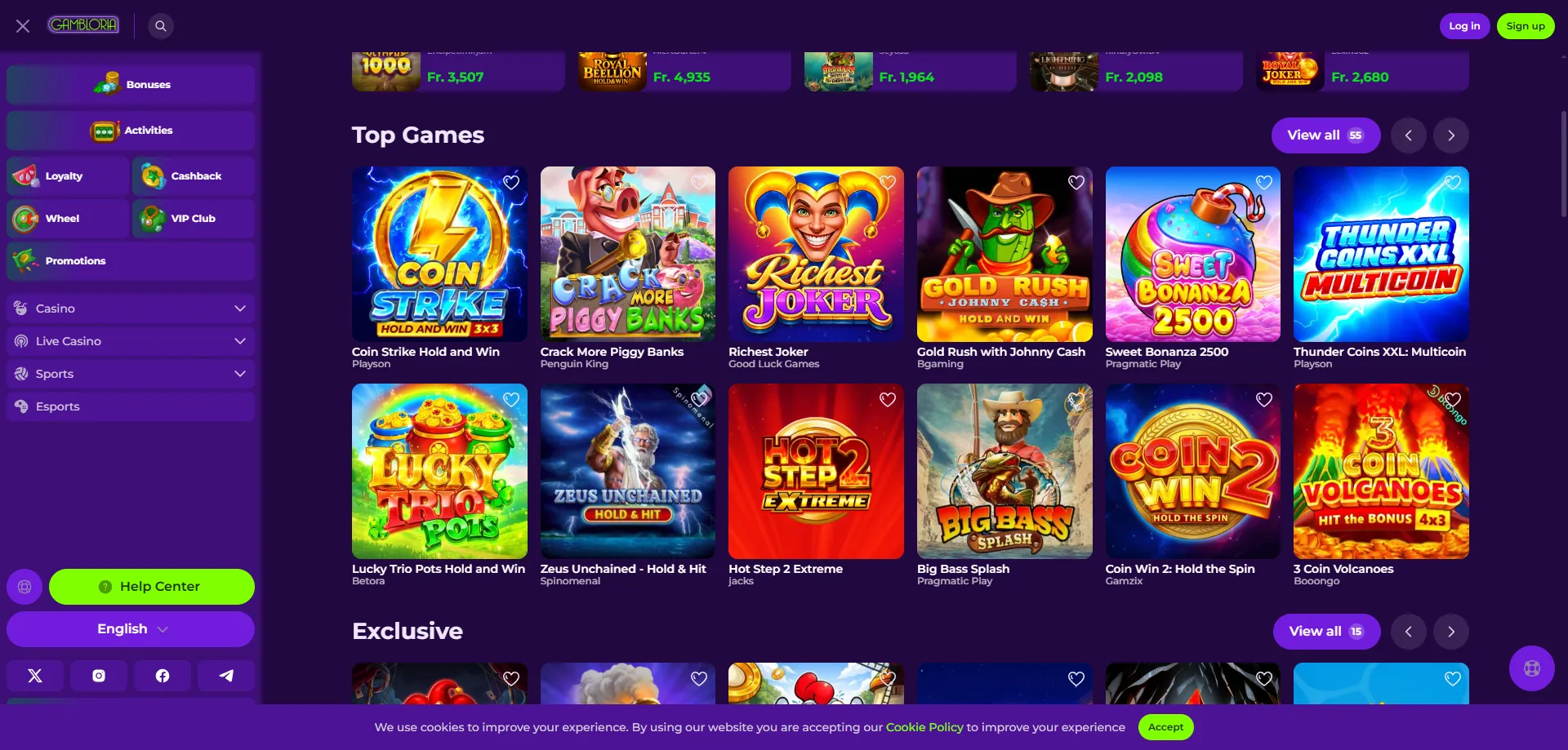 Gambloria Casino Spielanbieter &ndash; Pragmatic Play, Evolution und mehr